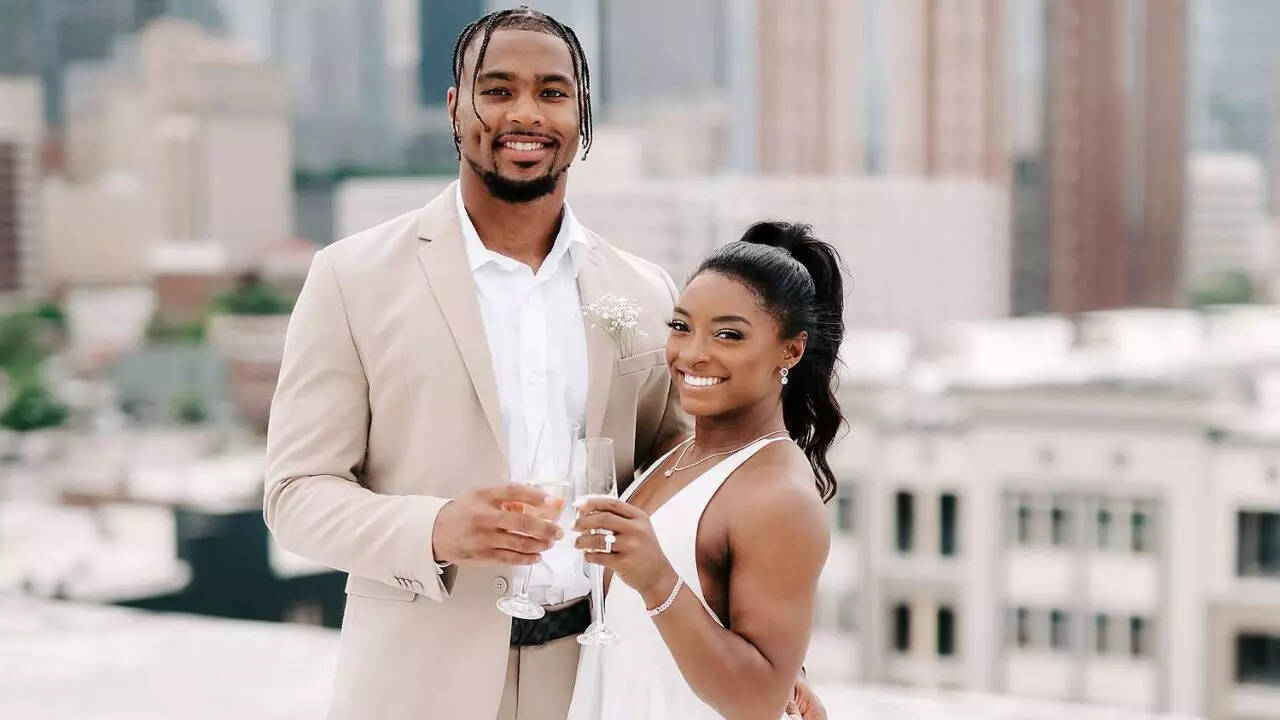 Simone Biles and her NFL star husband reveals unconventional beginning to  their love story | NFL News - Times of India