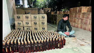 Liquor bound for Saurashtra seized on Vadodara’s outskirts