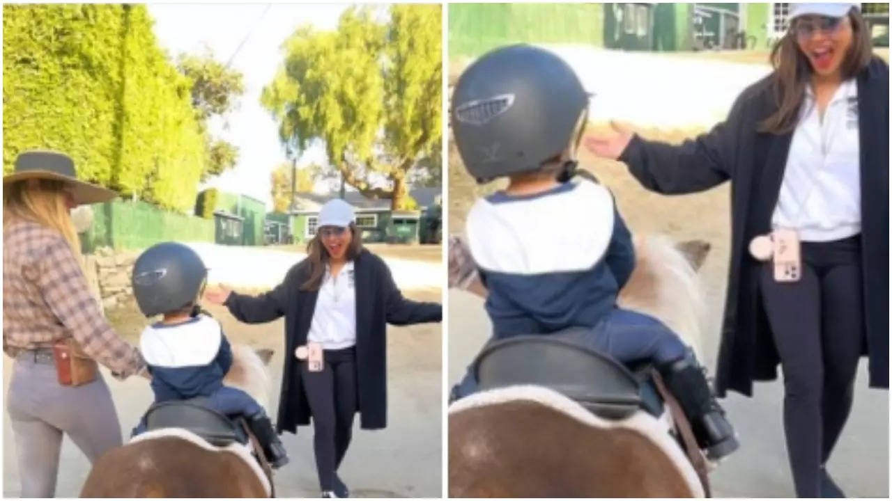 Priyanka Chopra beams with joy as daughter Malti Marie takes on horse  riding adventure; pics inside