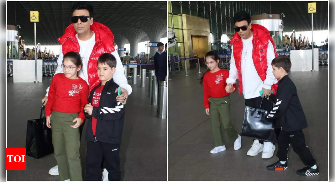 Karan Johar jets off with kids Yash and Roohi on a Christmas vacation | Hindi Movie News