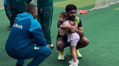 Watch: Babar Azam hugs Usman Khawaja's daughter ahead of Boxing Day Test