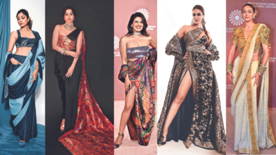 Adding drama to the drape: The sari gets a twist by Bollywood beauties