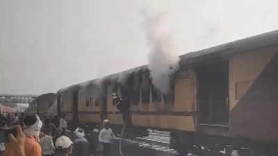 Empty coach catches fire at Nanded railway station