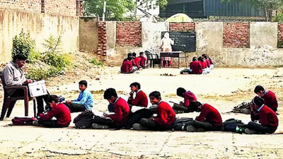 Waiting for building, school gives open-air lessons in Haryana cold