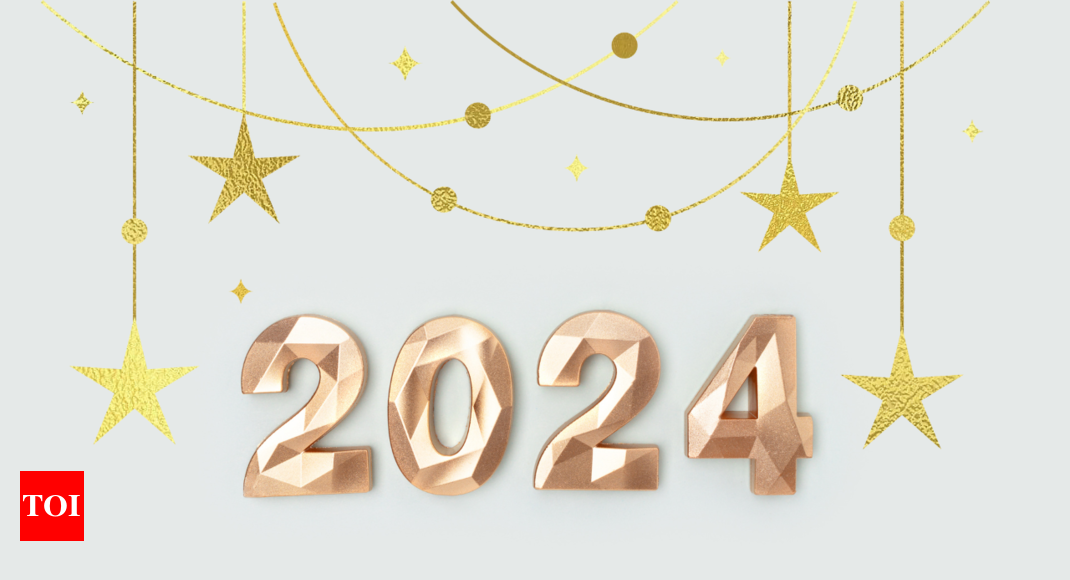 2024 happy new year,gold metallic sparkles classic round sticker