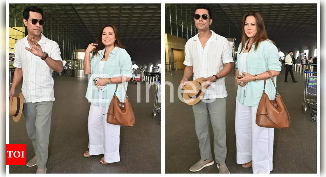 Newlyweds Randeep Hooda and Lin Laishram spotted at airport as they take off for their FIRST New Year celebration | Hindi Movie News