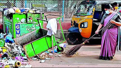 Temporary workers lift waste across AP cities