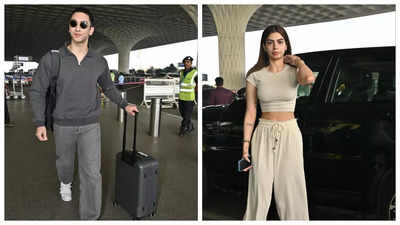 Khushi Kapoor and Vedang Raina snapped at the airport amid dating rumours; See pics