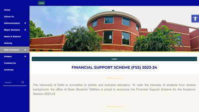 Registration for the DU Financial Support Scheme 2024 ends on January 10; Apply at dsw.du.ac.in