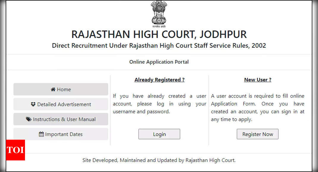 Rajasthan HC Recruitment 2024: Apply online for 230 System Assistant Vacancies at hcraj.nic.in