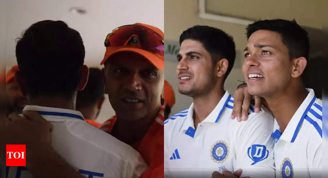WATCH: Chauka! Chauka! – Virat Kohli hugs Rahul Dravid; Shubman Gill, Yashasvi Jaiswal's priceless reactions after India win | Cricket News – Times of India