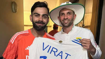 'Ram Siya Ram' moment! Virat Kohli gifts signed jersey to Keshav Maharaj