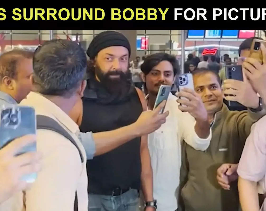 
'Animal' actor Bobby Deol gets mobbed at airport; actor patiently poses for selfies with fans
