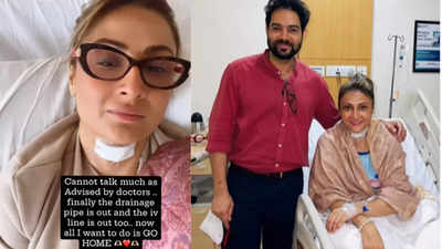 Urvashi Dholakia gets discharged from hospital after her cyst surgery on neck, writes 'cannot talk much as advised by the doctor'