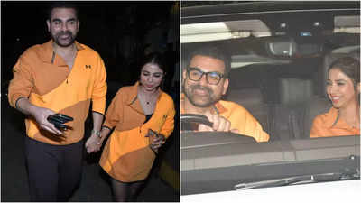 Arbaaz Khan and Shura Khan paint the town orange, newlyweds can't stop blushing as they get papped on their dinner date