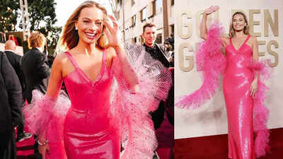 2024 Golden Globes: Margot Robbie channels 1977 Superstar Barbie as she  arrives for the award show | English Movie News - Times of India