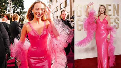 Margot Robbie's Golden Globes 2024 Look Was Inspired by Superstar