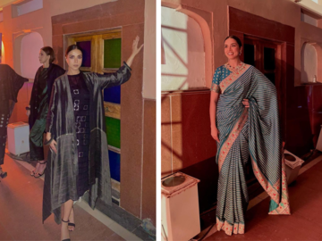 Manasi Moghe struts the ramp for a collaborative fashion show of textile craft