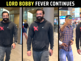 'Animal' star Bobby Deol happily poses with fans at Mumbai airport