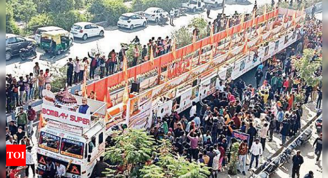 108-ft long incense stick brings Guj's fragrance to temple | Lucknow News – Times of India