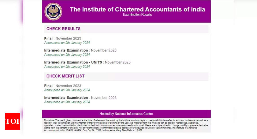 ICAI CA Final, Inter November 2023 Results declared on icai.nic.in, direct link to download