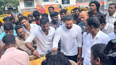 Vishal donates food to 500 people after paying his final respects at Vijayakanth's memorial