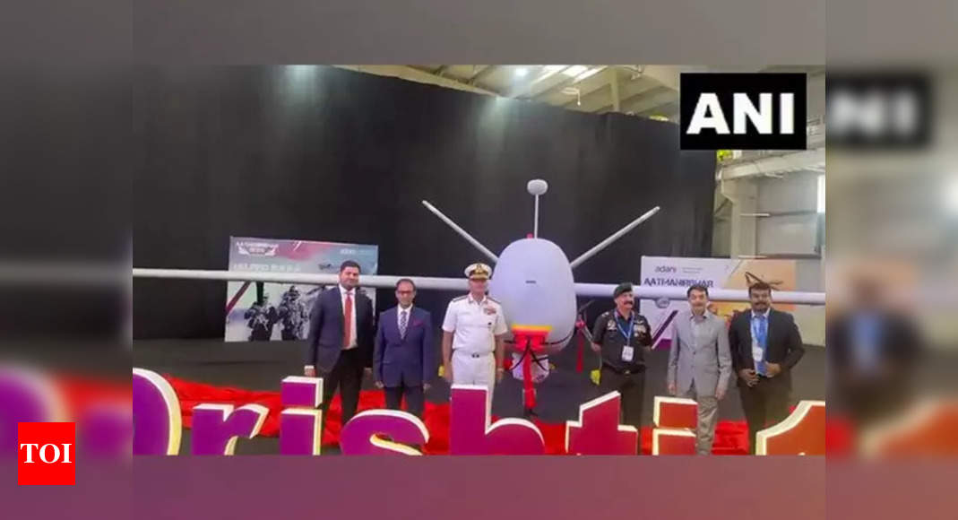 Indian Navy chief unveils indigenous Drishti 10 Unmanned Aerial Vehicle | India News