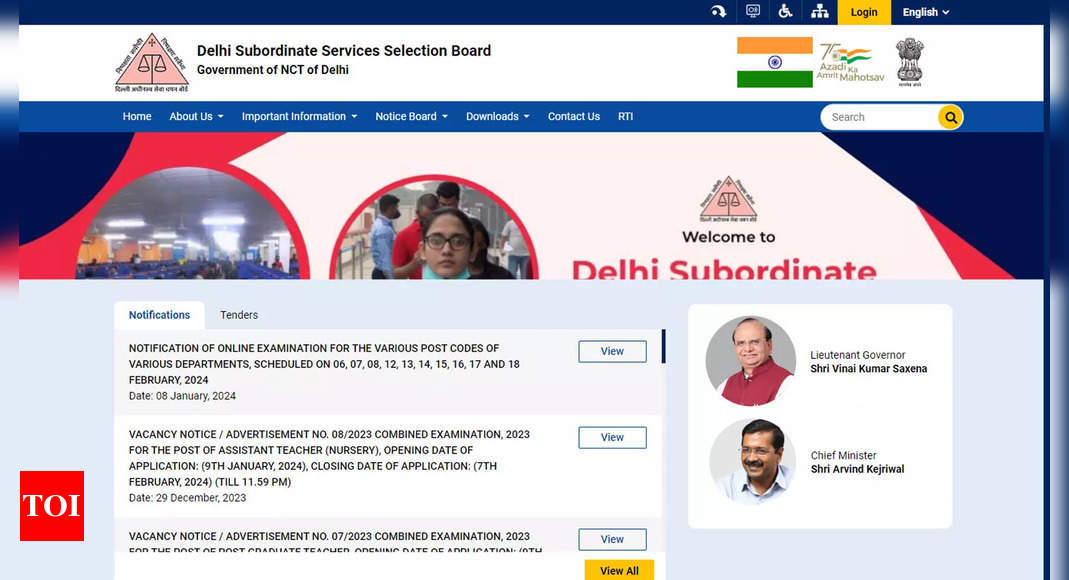 DSSSB Recruitment 2024: Registration for 4214 vacancies begins at dsssb.delhi.gov.in