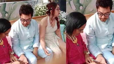 Ira Khan-Nupur Shikhare’s wedding: Elated father Aamir Khan gets mehendi on his hands