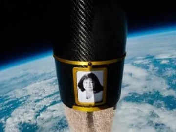Former beauty queen's ashes sent to the stratosphere in a unique tribute