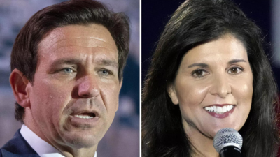 Nikki Haley and Ron DeSantis face off in a GOP debate while Donald Trump holds a town hall