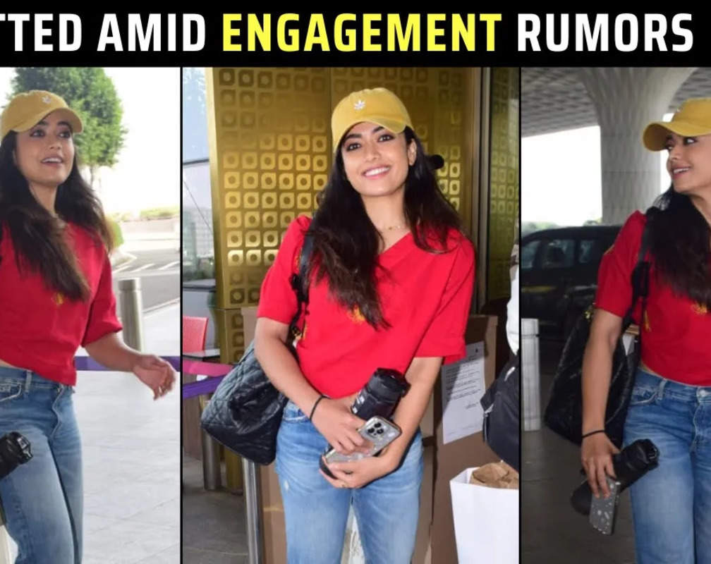 
Rashmika Mandanna spotted at Mumbai airport amid engagement rumours
