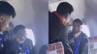 Watch: Rinku Singh's reaction after Rahmanullah Gurbaz disturbs his nap during a flight