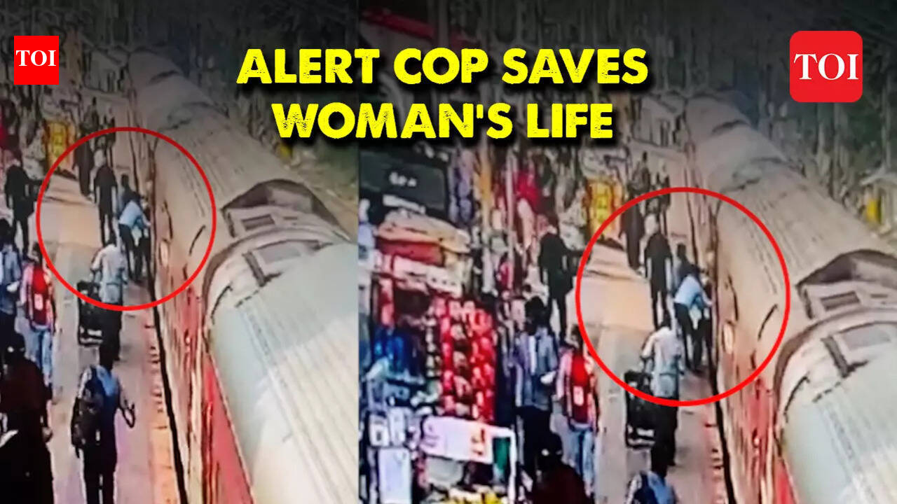 RPF inspector saves woman from falling under moving train in MP's Khandwa