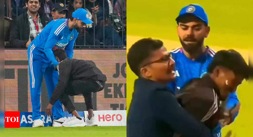 Watch: Virat Kohli's humble gesture, urges security personnel to show kindness to fan | Cricket News – Times of India