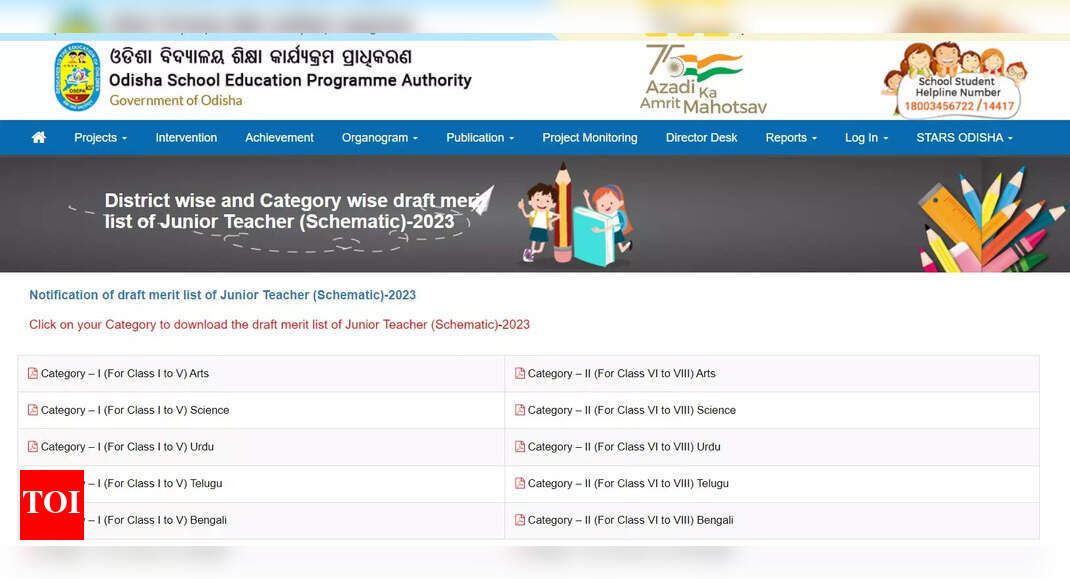 Odisha Junior Teacher Result 2023 Declared At Osepa odisha gov in 