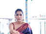 Rashmi Gautam radiates in a blue semi-silk saree
