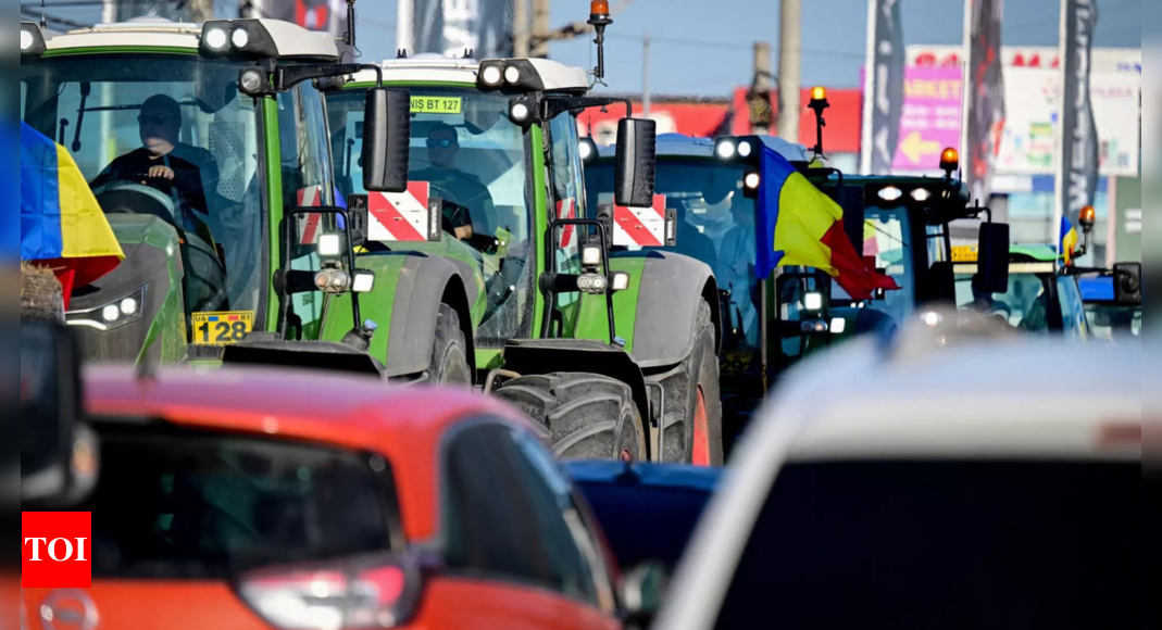 Romanian Farmers and Hauliers Protest, Block Ukraine Border Access | World News – Times of India