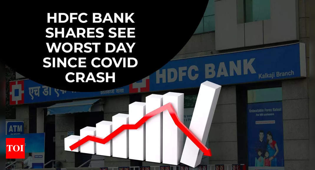 HDFC Bank shares plunge 8.5%; stock sees worst day since Covid crash, investors lose Rs 1 lakh-crore | India Business News