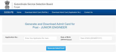 PSSSB JE Admit Card 2023 released at sssb.punjab.gov.in, download link here