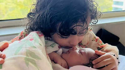 Nila welcomes her newborn sister with a sweet kiss, mommy Pearle Maaney shares the adorable pic of her daughters