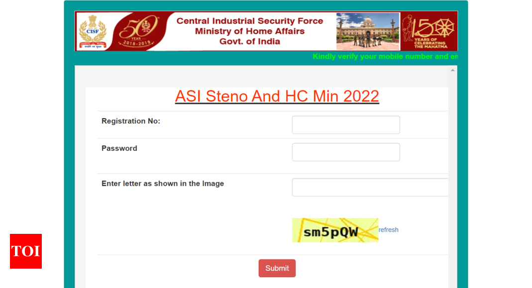 Download CISF Admit Card for ASI Stenographer & Head Constable Skill Test |