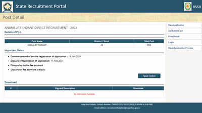 RSMSSB Animal Attendant Recruitment 2024: Apply for 5934 posts from today