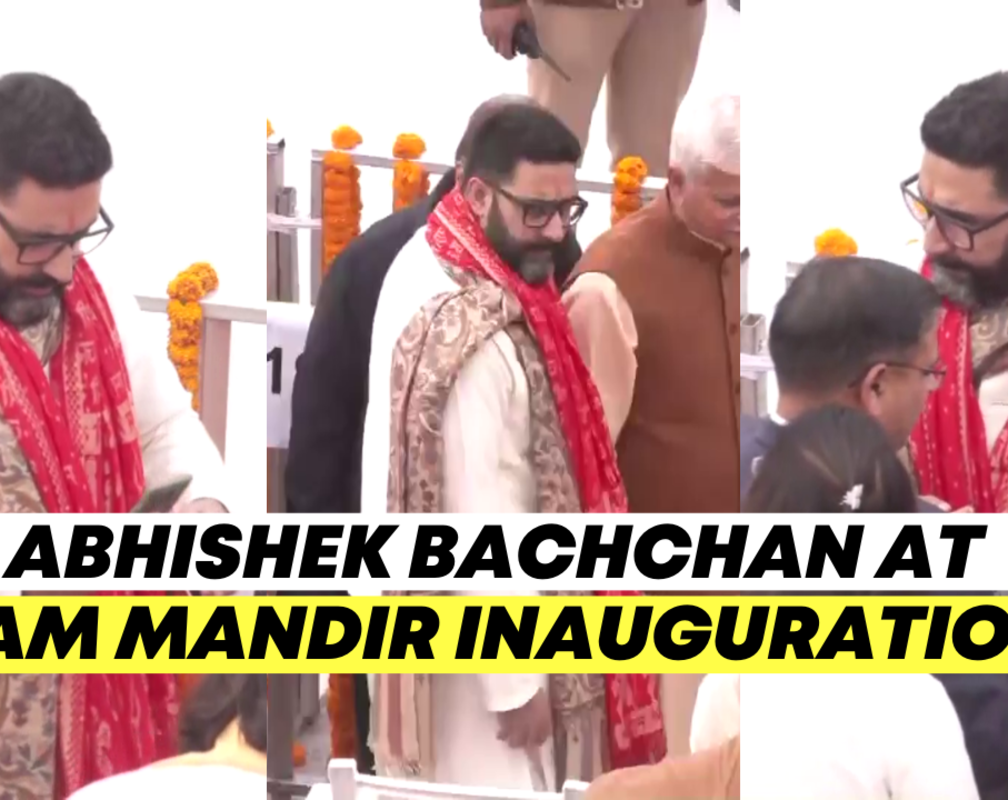 
Abhishek Bachchan arrives at the venue for Ram Mandir Pran Pratishtha
