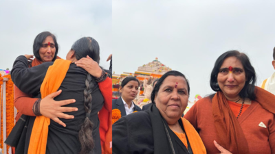 Ram Temple movement leaders Uma Bharti, Sadhvi Rithambhara shed tears of joy at Ram Temple Pran Pratishtha ceremony