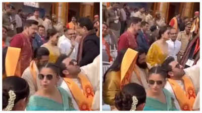 Is Ranbir Kapoor trying to take a selfie with Katrina Kaif at Ram temple inauguration ceremony? Fans speculate