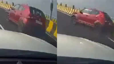 Mumbai Atal Setu's first accident: Speeding Maruti Ignis flips multiple times, passengers safe