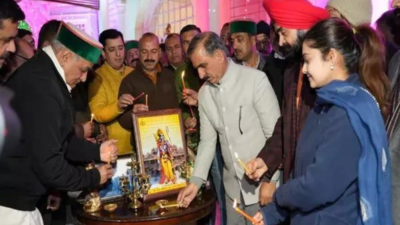 Himachal CM Sukhu lights 'diyas' at his residence to mark 'Pran Pratishtha' ceremony