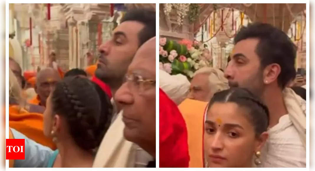 Ranbir Kapoor i Alia Bhatt odwiedzają Świątynię Ram w Ajodhji |  Wiadomości z Bollywoodu |