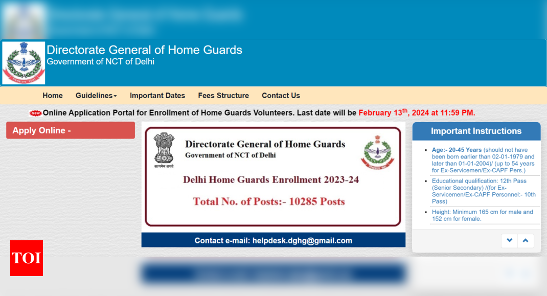 Delhi Home Guard Recruitment 2024: Notification out for 10,285 vacancies, registration begins tomorrow; How to apply |